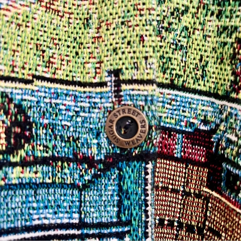 VTG Sugar Street Weavers Jacket Adult One Size AOP Tapestry 90’s Nicky Boehme - Picture 4 of 16
